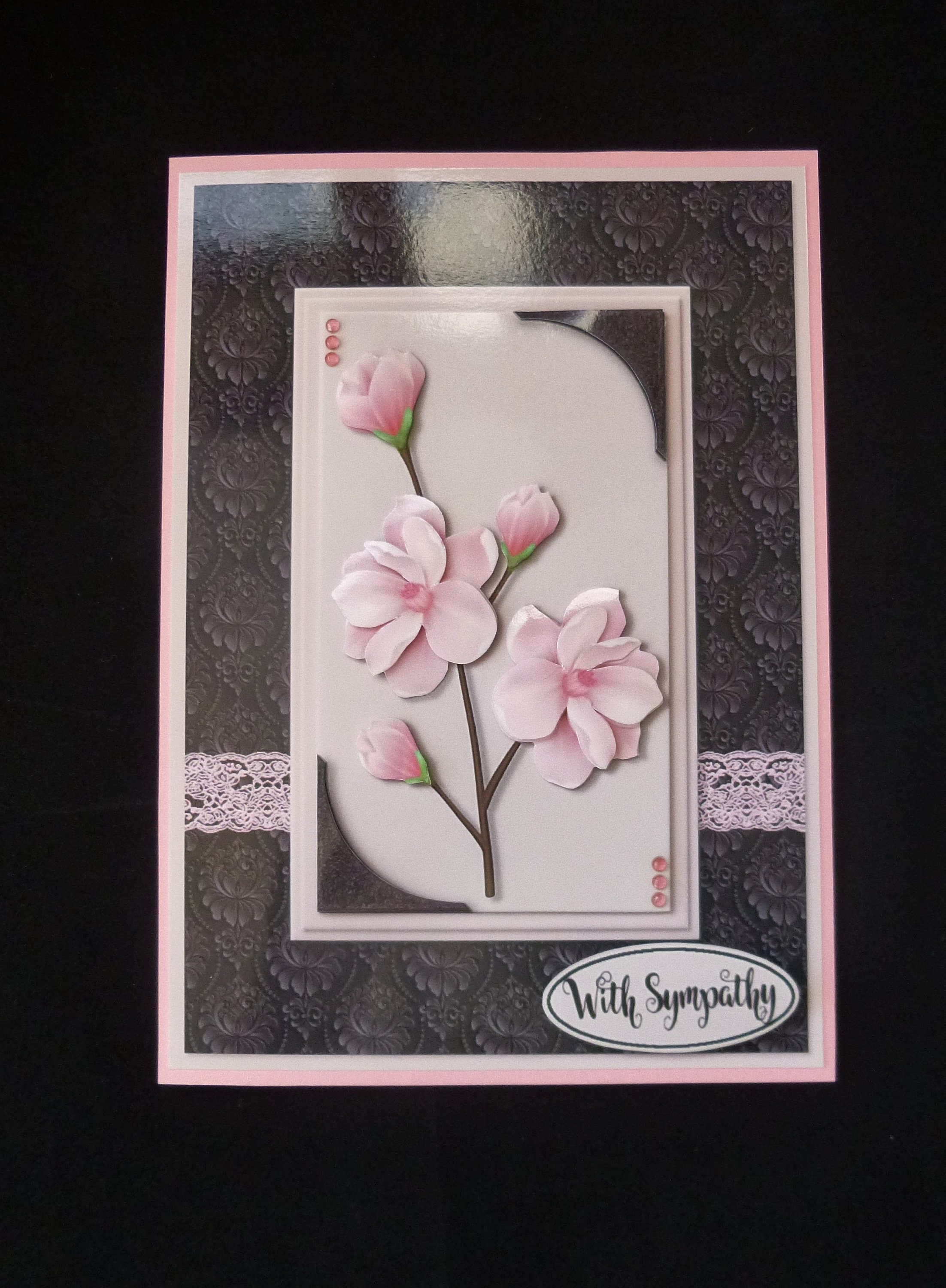 Flowers With Sympathy Card, Thinking of You Card, Handmade Condolence ...