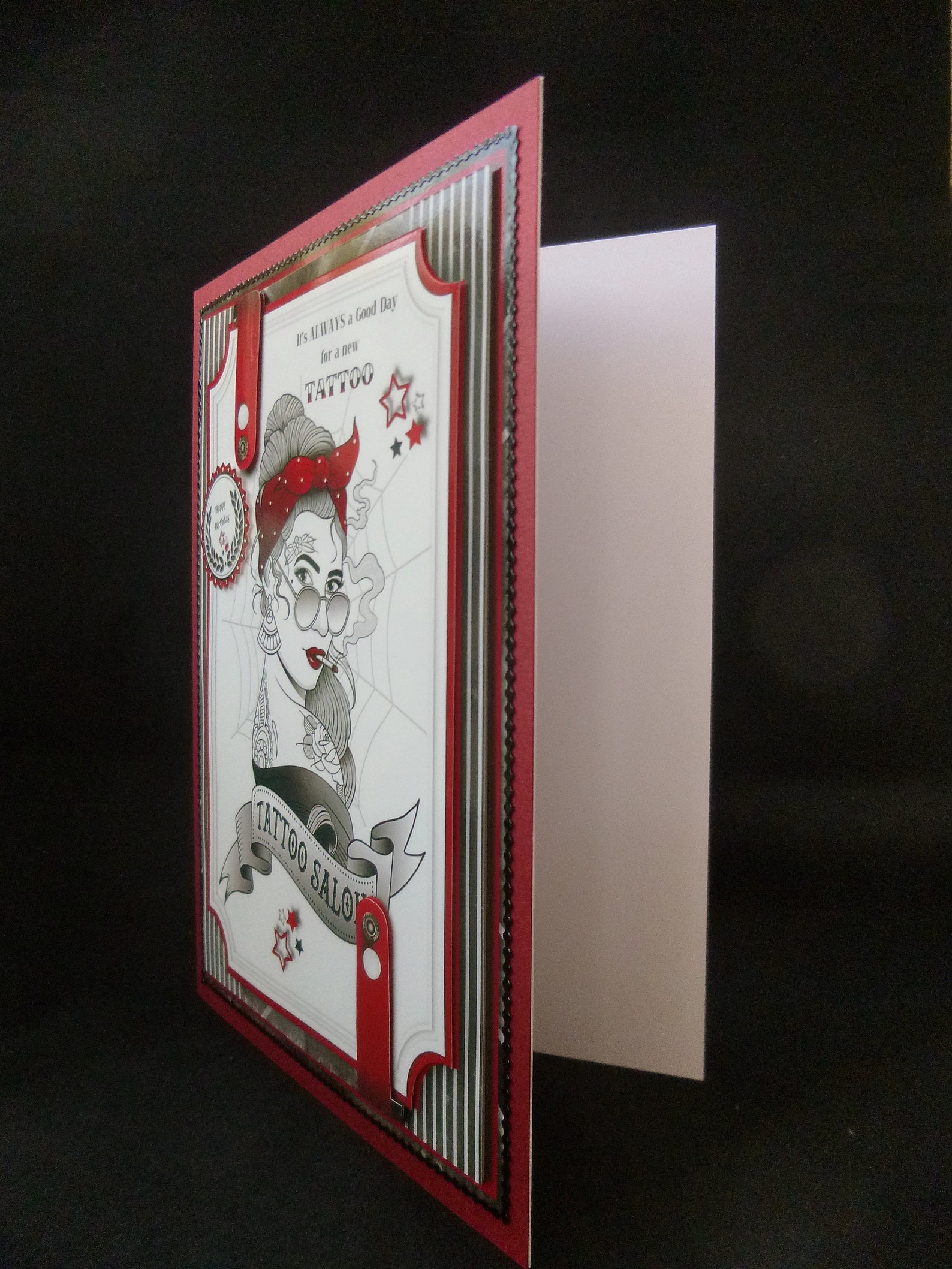 Female Tattoo Birthday Card Tattoo Artist Card Handmade in Etsy UK