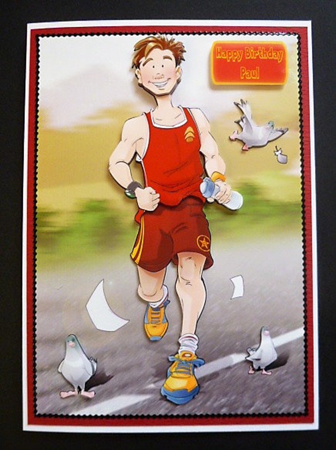 Male Runner Birthday Card Personalised Jogger Card Handmade Etsy UK