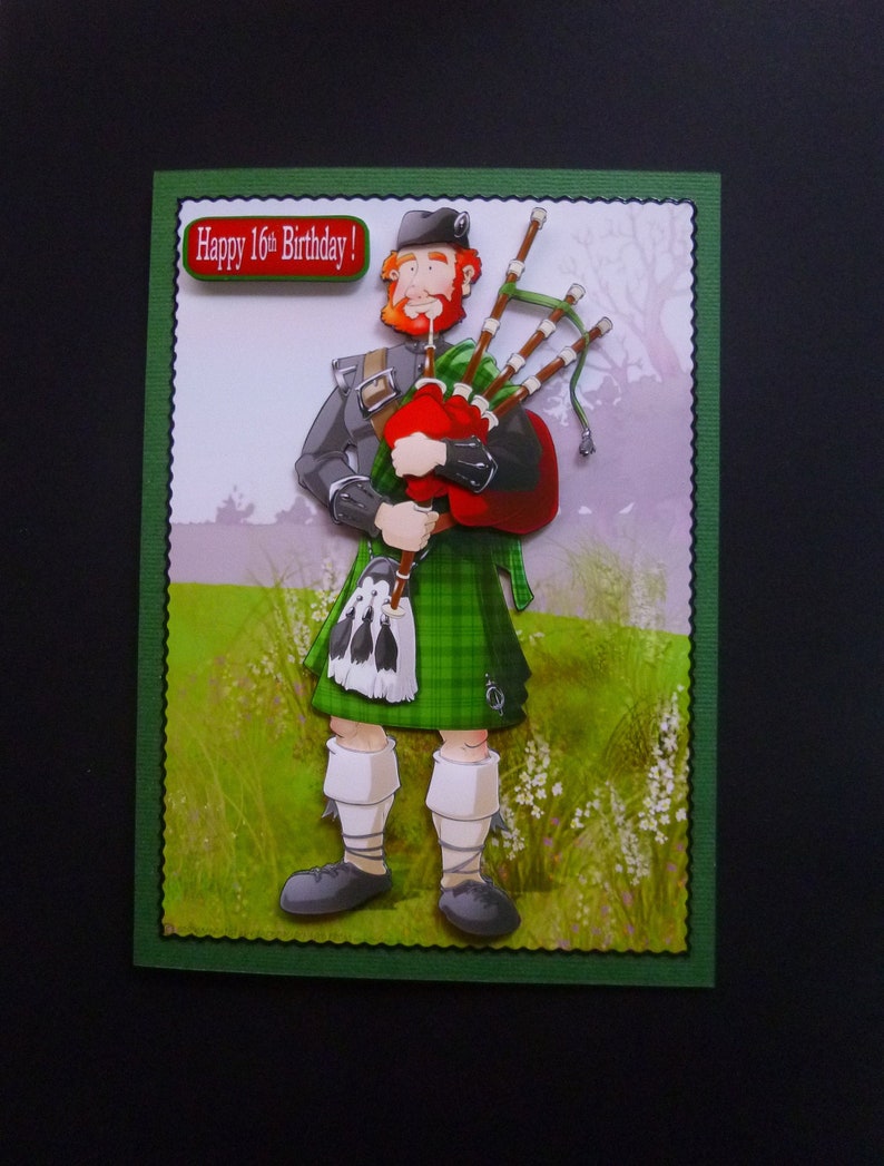 Scottish Bagpipe Player Birthday Card Personalised Highland Etsy UK