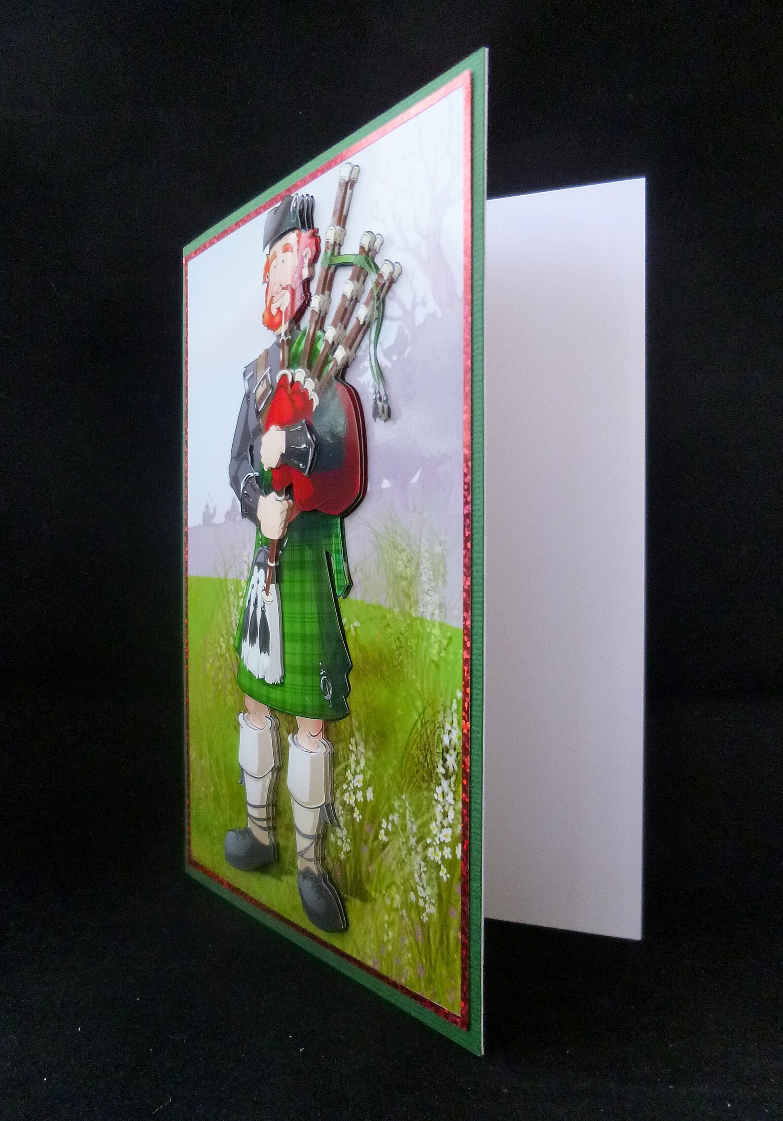 Scottish Bagpipe Player Birthday Card Personalised Highland Etsy