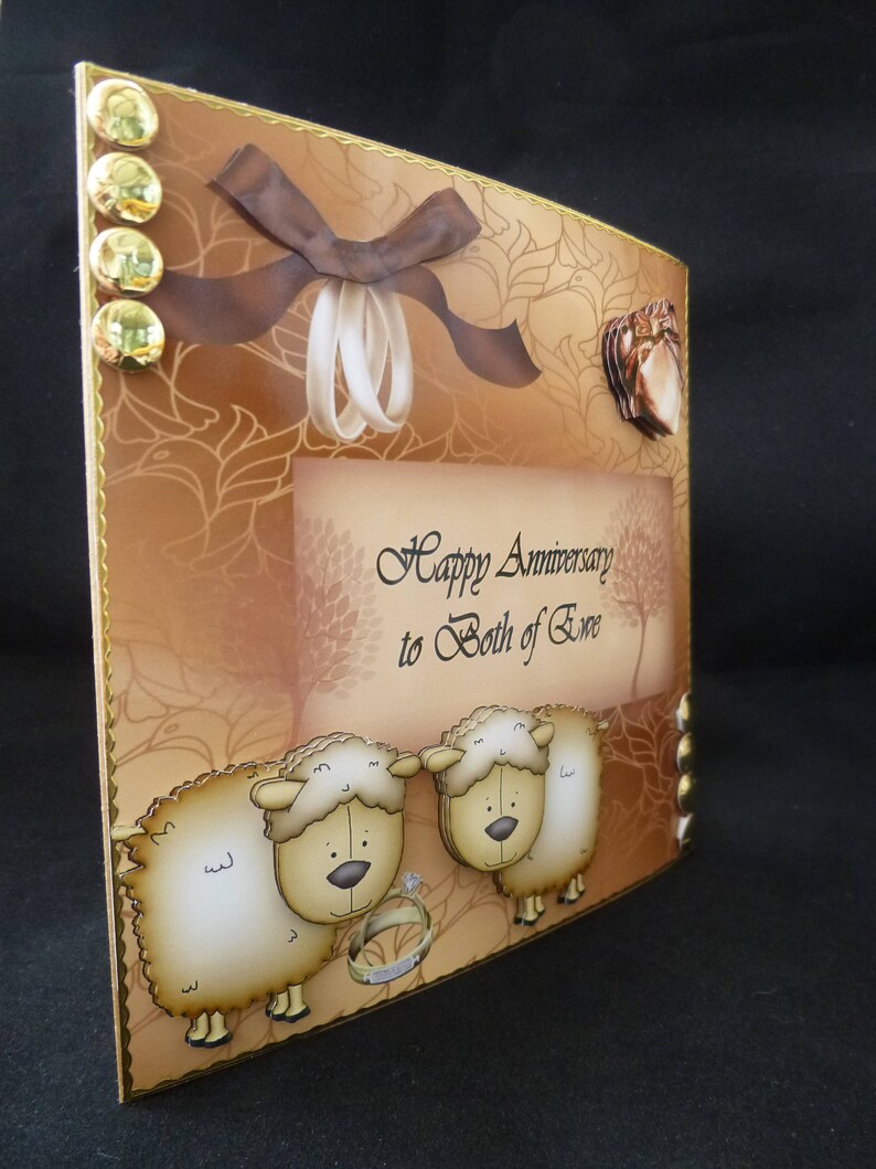 7th Wool Wedding Anniversary Card 3d Decoupage Happy | Etsy