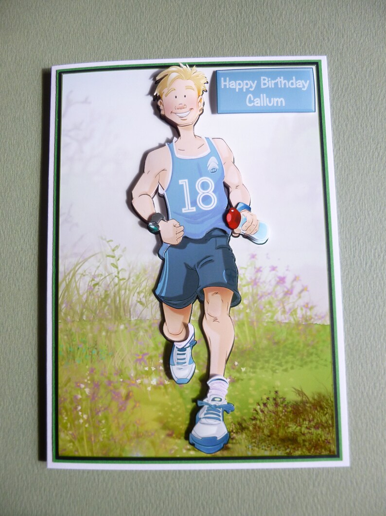 Male Runner Birthday Card Personalised Jogger Card Handmade Etsy male-runner-birthday-card-personalised-jogger-card-handmade-etsy