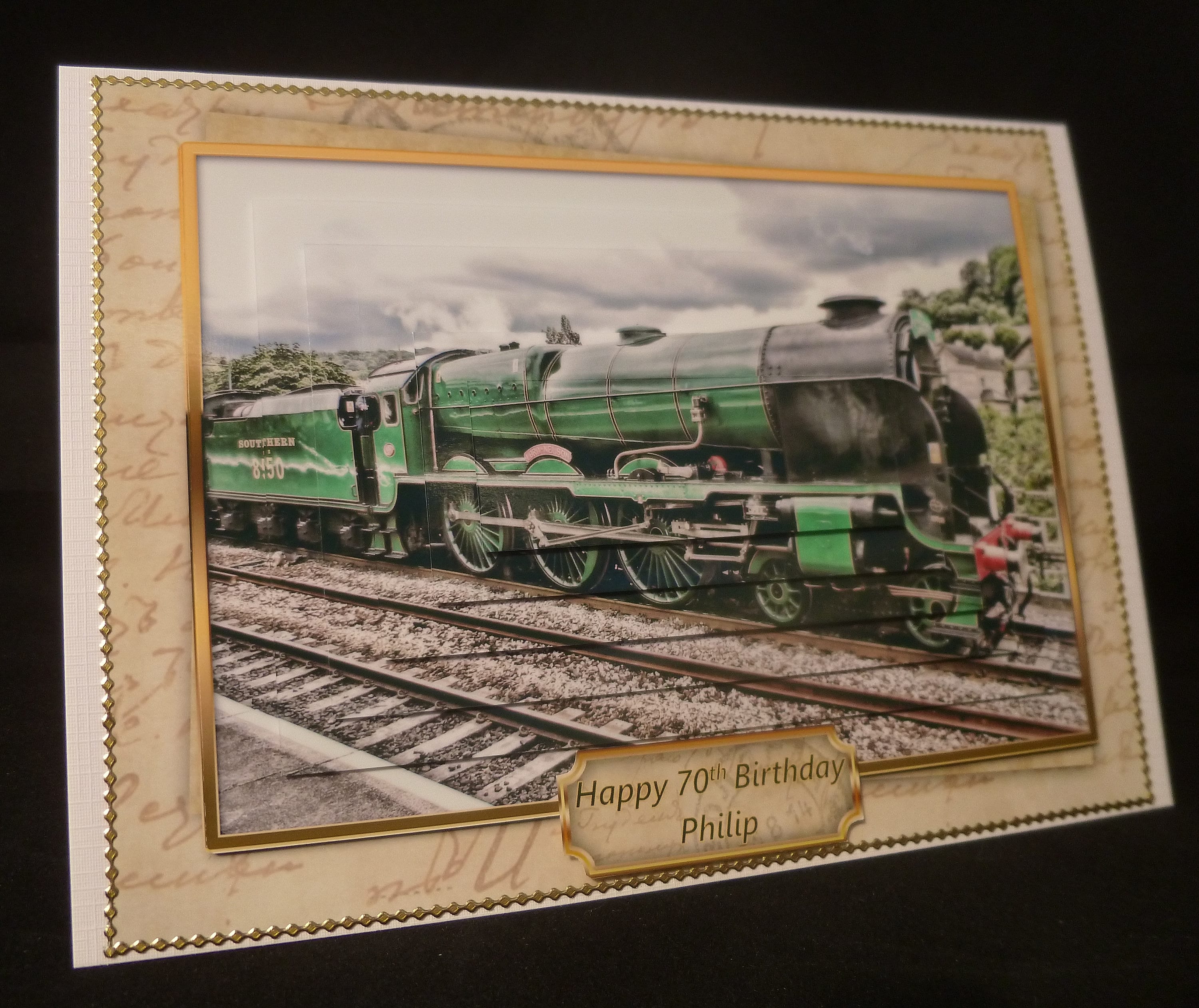 Steam Train Card Vintage Train Birthday Card Handmade Etsy UK