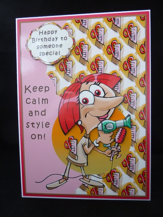Hairdresser Birthday Card Humorous Personalised Hair Stylist Etsy