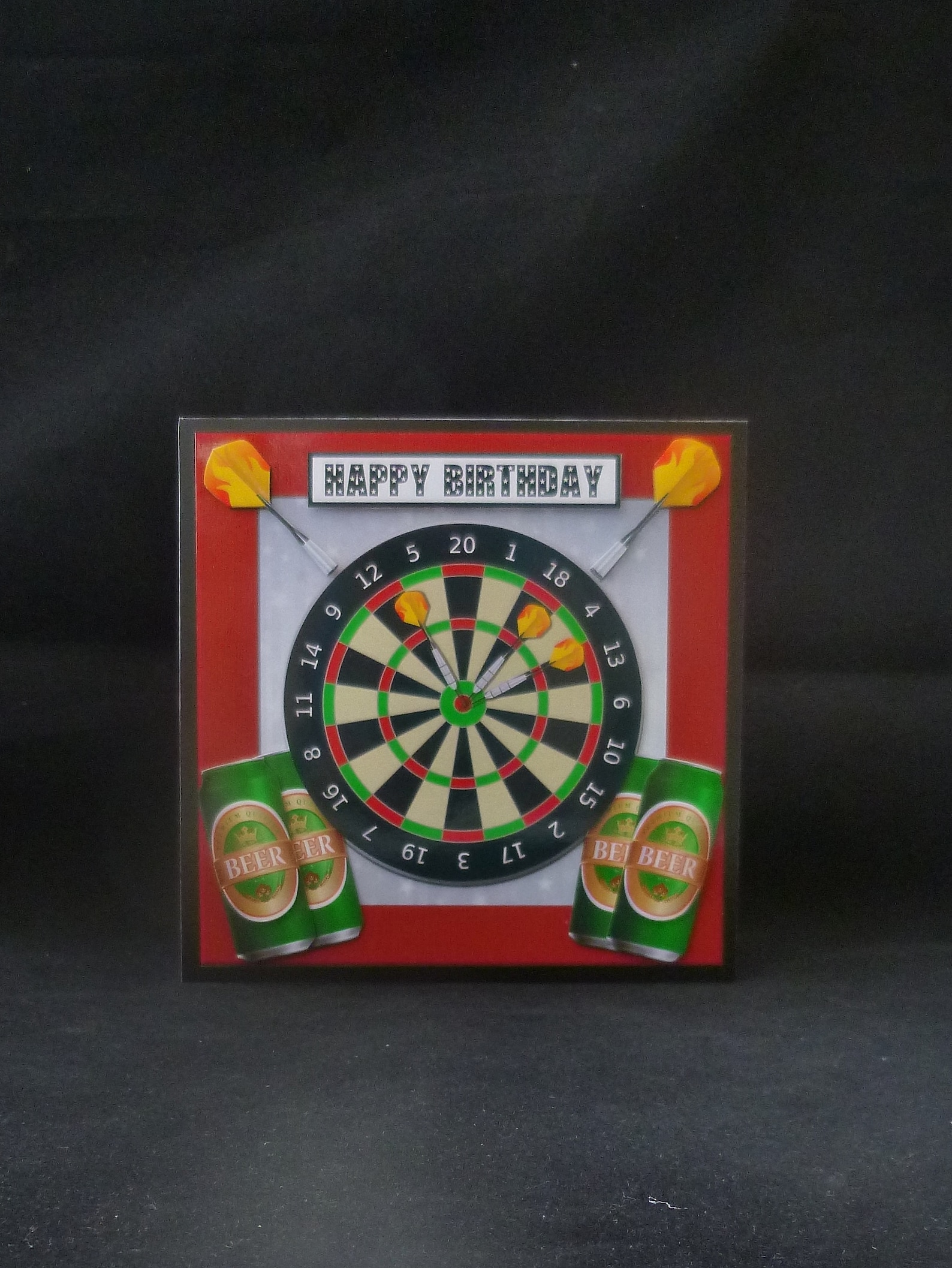 Darts Birthday Card Personalised 3d Decoupage Father's Etsy