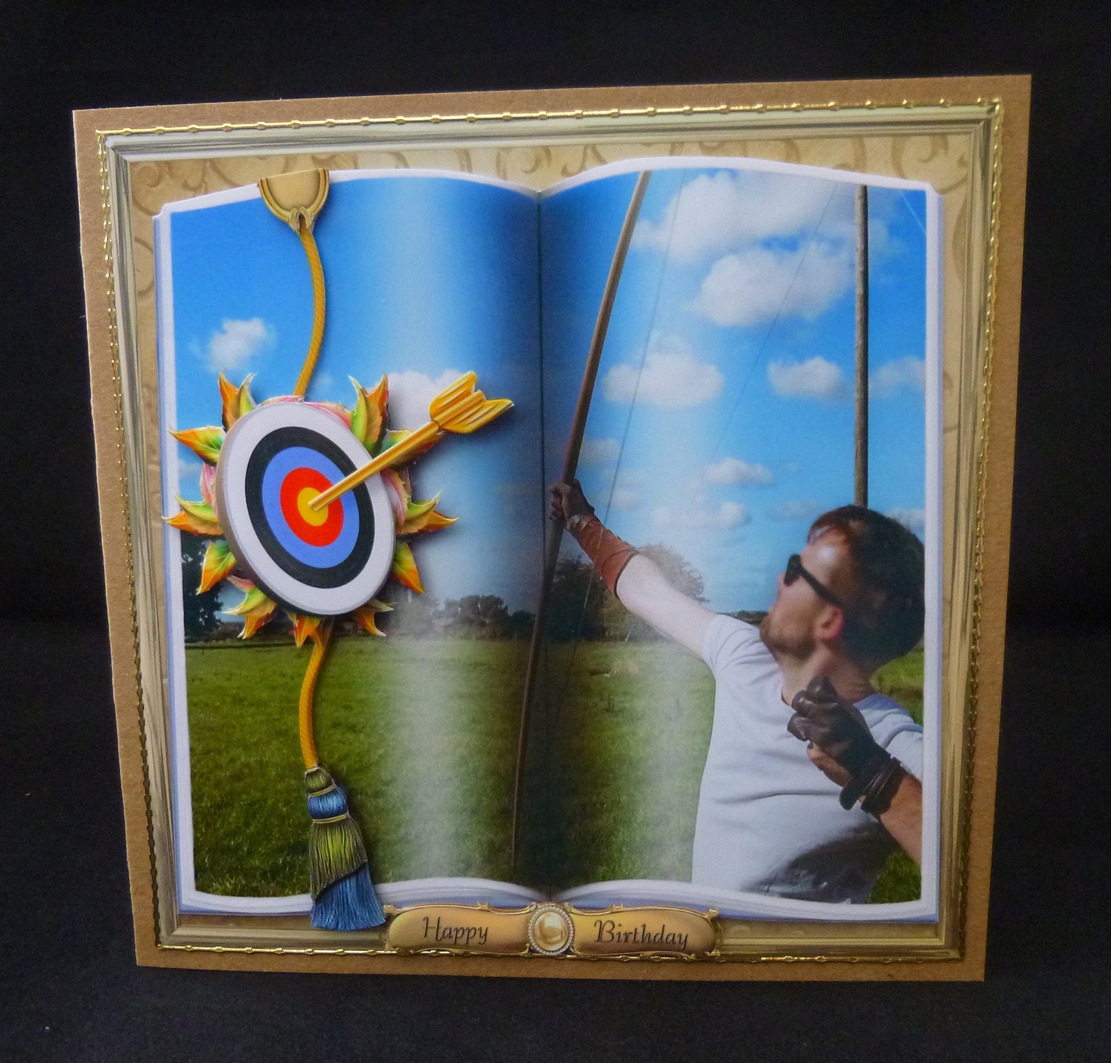 Archery Birthday Card Outdoor Archery Decoupage Card Etsy