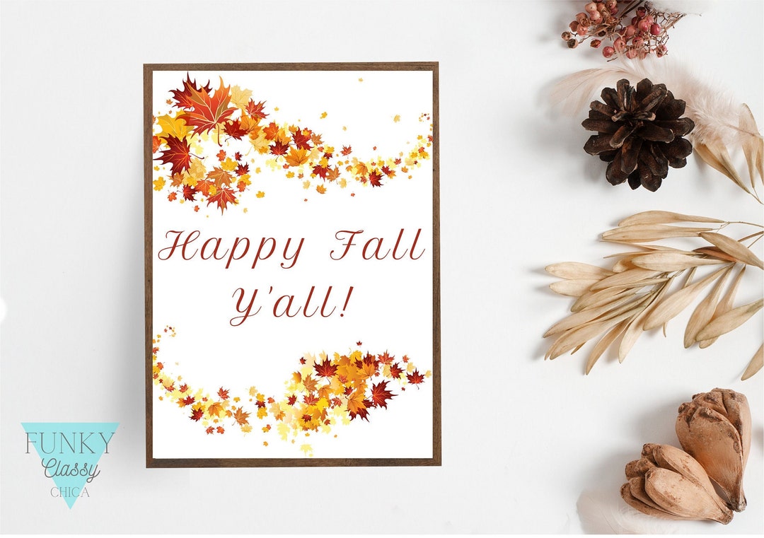 Printable Wall Art Digital Print Digital Download Fall Season Happy ...