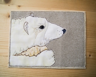 Printed pattern for Pondering Polar bear arctic animal series applique tutorial free motion embroidery