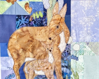 Fabric kit and pattern for Bluebell Woods block of the month quilt