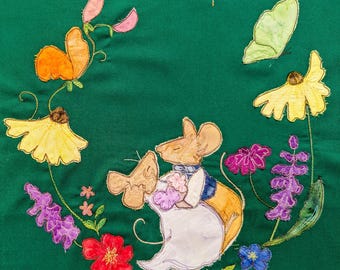 PDF pattern Garden party quilt Block 1 Victorian Mice