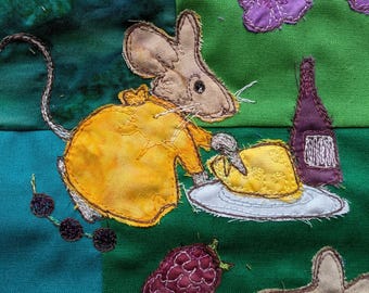 PDF pattern Garden party quilt Block 5 Victorian Mice picnic