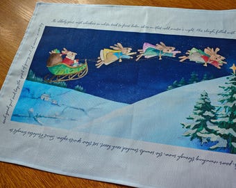 Pre-order cotton tea towel father christmas  44  by 66cms