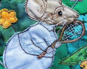 PDF pattern Garden party quilt Block 3 Victorian Mice tennis