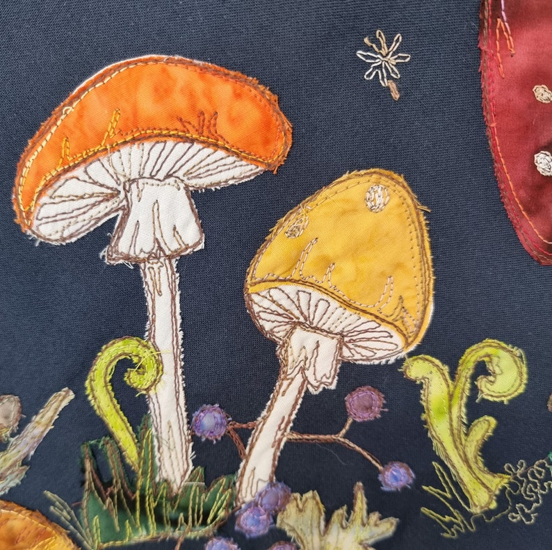 PDF Pattern for Autumn Forage Block 1 and 2 Quilt Toadstool Free Motion ...