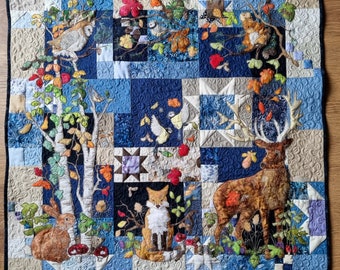 Full pattern set for Autumn Forest  patchwork and applique quilt