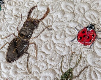 生地キットと印刷された虫の標本用パターン、カブトムシ12インチ