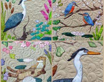 River bank tales Quilt Block of the Month: Raw Edge Applique Pattern & Fabric Kit