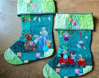 Printed pattern for micr stocking pair each 14" by 18" with Printed pattern raw edge applique tutorial free motion embroidery