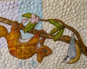 PDF pattern for Rainbow Sherbet Border 3 squirrel and mole free motion embroidery patchwork