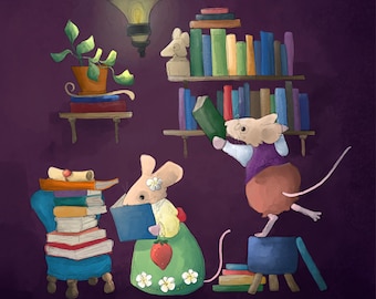 Pre -order vintage bookstore printed panel on quilting cotton 30.5 by 30.5 cms