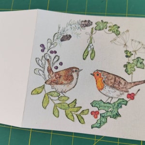 Mistletoe pair Christmas cards 145 by 145mm blank inside set of 3