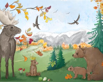 Pre -order printed panel full Rocky mountain sugar 60.5 by 40.5 cms