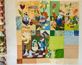 Full kit and pattern for the adventures of Felix and Brock block of the month quilt
