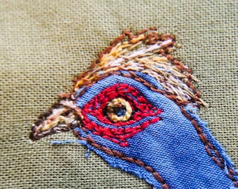 Printed pattern for running pheasant game bird raw edge applique tutorial free motion embroidery