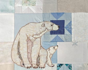 Full kit and pattern for "Arctic circle"  block of the month quilt