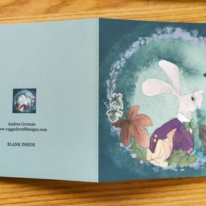 Viktorianische Hase Weihnachtskarten 145 x 145 mm blanko Innenseite 2er Set
