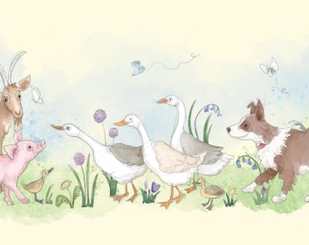 Pre -order printed panel full farm spread 60.5 by 30.5 cms
