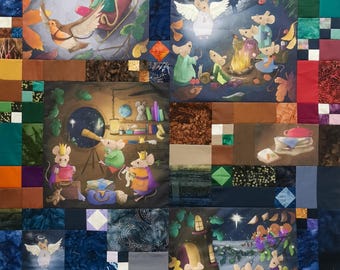 Printed pattern for  "nativity" patchwork quilt using panels