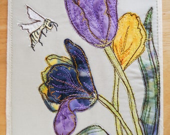 Tulip and bee pattern