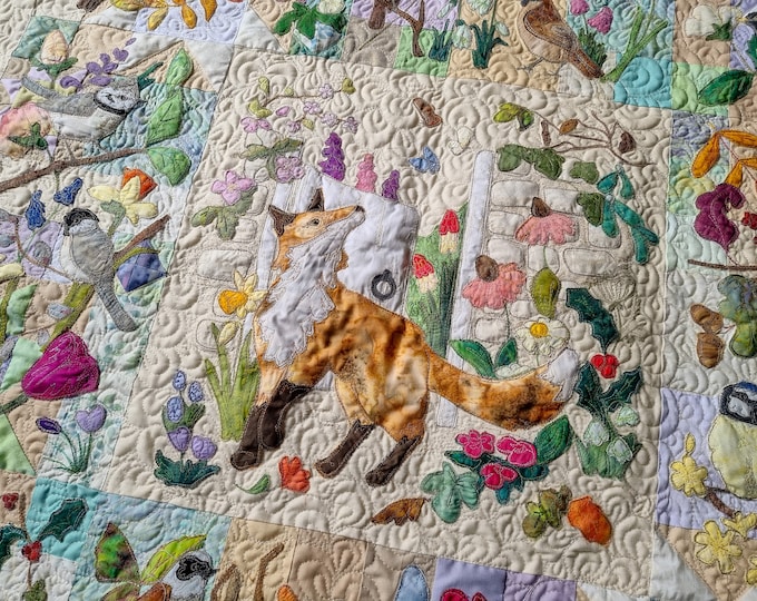Featured listing image: Full kit and pattern for a Year of flowers for foxy block of the month quilt