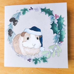 Winter Guinea pig cards 145 by 145mm blank inside set of 2