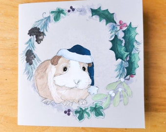 Winter Guinea pig cards 145 by 145mm blank inside set of 2