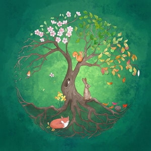 Pre-order tree of life printed panel on quilting cotton 30.5 by 30.5 cms