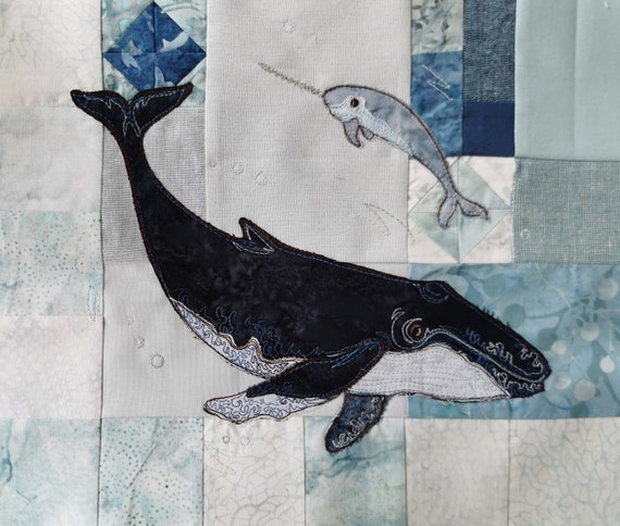 PDF Pattern in the Deep Applique Whale and Narwhale