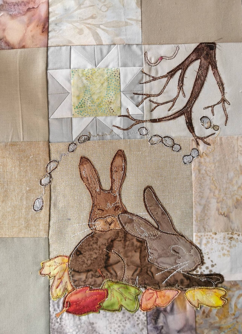 Full PDF Pattern Set in the Burrow Quilt Applique Fox Rabbits Badgers ...