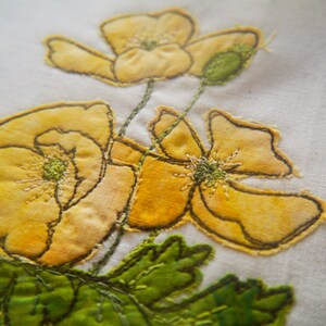 Mall för walesisk vallmoblomkruka: Broderi med råa kanter (digital nedladdning)