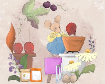 Pre-order Florrie making a toffee apples printed panel on quilting cotton 30.5 by 30.5 cms