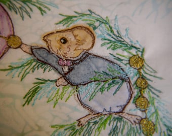 Printed pattern for Magnus McMouse and friends raw edge applique tutorial free motion embroidery