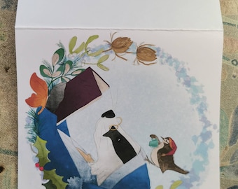 Victorian Badger Christmas cards 145 by 145mm blank inside set of 3