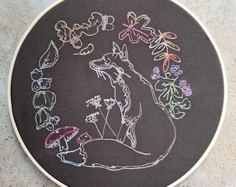 Red work and embroidery