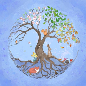 Pre-order tree of life printed panel on quilting cotton 30.5 by 30.5 cms