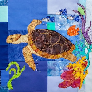 PDF Sea of Life BOM Mois 2 Tortue de mer poisson corail arc-en-ciel bleu