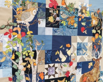 Full PDF pattern set for Autumn Forest  patchwork and applique quilt