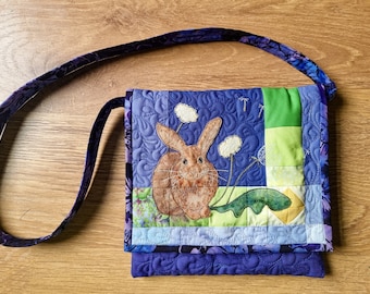 Printed pattern for Bunny bag 10 by 10" pattern raw edge applique tutorial free motion embroidery