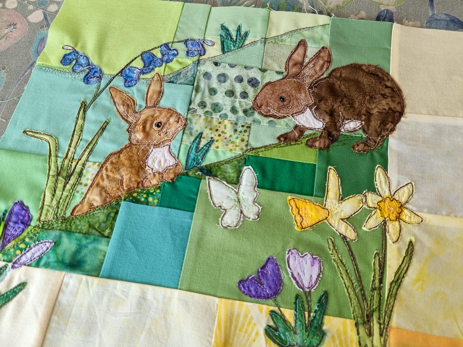PDF Pattern Set Spring Bunny Glade Quilt Raw Edge Applique - Etsy